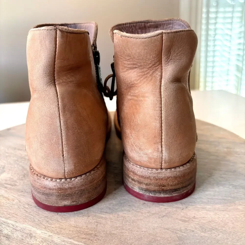 Bed Stu Yurisa Boots Women's 9.5 Ivory Velvet Leather Ankle Booties NIB F321147